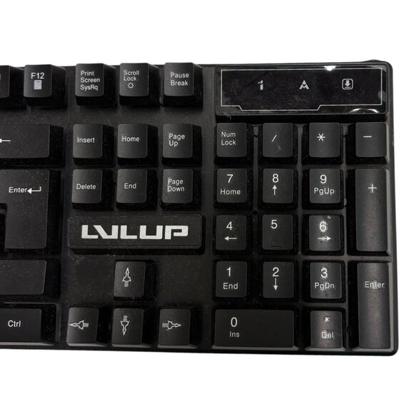 Lvlup Light-Up Keyboard USB-A 104 Keys Black Wired Gaming Computer Accessory - Picture 3 of 6